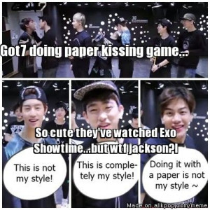 This was funny, but Got7 didnt get their idea from Exo... This game is ...