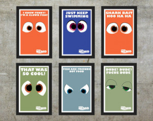 Finding Nemo Gang (6 Poster Set) - Nemo, Marlin, Dory, Crush, Squirt ...