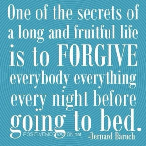 Go to bed forgiving others