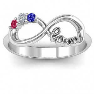 infinity rings with birthstones