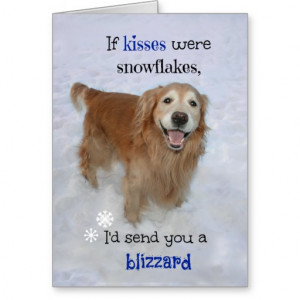 Golden Retriever Snowflake Kisses Valentine's Day Greeting Cards