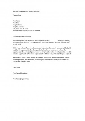 Letter Resignation For Medical