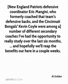 Al Golden - [New England Patriots defensive coordinator Eric Mangini ...