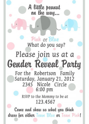 ... baby shower too. Printable Elephant Gender Reveal Party by