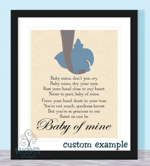 Home > Products > Disney Dumbo Quote BABY OF MINE - Typographic Print ...