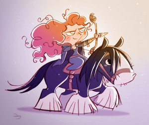 Chibis Merida and Angus from Pixar's Brave by princekido