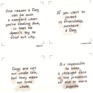 Talking Quilts Mini Puppydog quotes, 15 squares, 3 1/2
