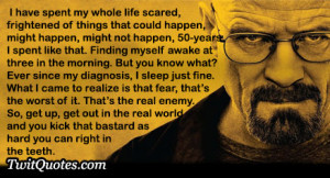 breaking bad quotes on lifeI have spent my whole life scared ...