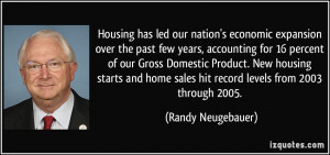 ... sales hit record levels from 2003 through 2005. - Randy Neugebauer