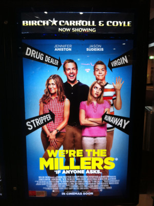 We're the Millers promotional poster at the cinema.