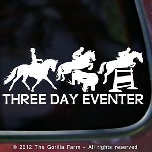 DAY-EVENTER-Eventing-Dressage-Jumping-Horse-Decal-Sticker-Car-WHITE ...