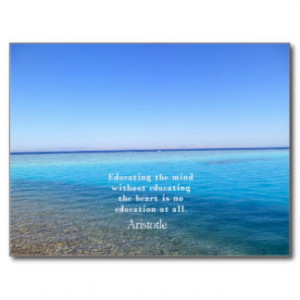 Aristotle quote about education, teachers, ethics postcard