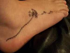 Dandelion foot tattoo idea by j-fern
