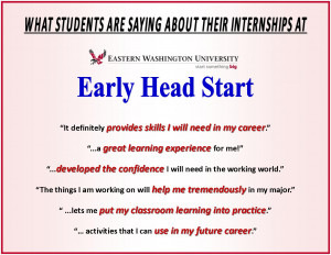 EWU Early Head Start Offers Valuable Student Internships!