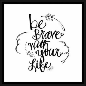 be-brave-hand-drawn-doodle-inspirational-typography-black-and-white ...