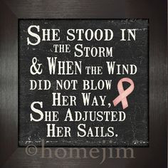 Framed Breast Cancer Inspirational Support She adjusted by HomeJim