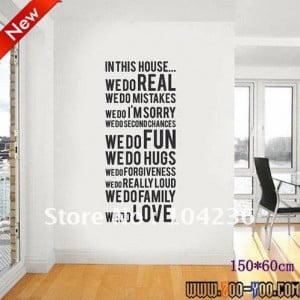 Discount:New 60*150cm/23''*59'' HOUSE FAMILY English Quote/Vinyl Wall ...