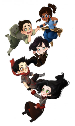 chibi Avatar artthings Korra legend of korra mako Bolin asami tahno ...