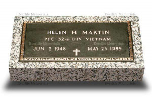 Bronze Military Grave Marker VET-2 (With Granite)