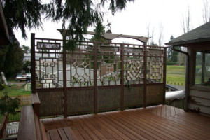 deck privacy wall- hand rail