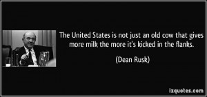 The United States is not just an old cow that gives more milk the more ...