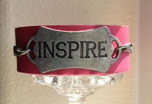 Inspire Leather Quote Cuff Bracelet, Inspirational, Motivational ...