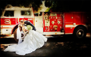 Firefighter wedding