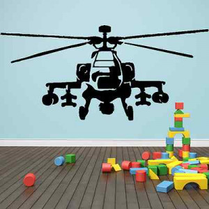 Apache Helicopter Army World War Wall Art Sticker Decal Home Design ...