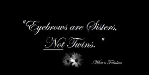 Eyebrows are sisters not twins quote