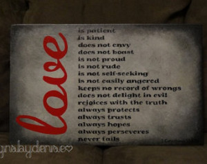 Corinthians 13:4-8a - Love is...S cripture Sign ...