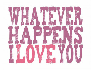 Typography Art Print - Whatever Happens v2 - purple and pink