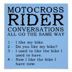 Motocross Conversations Funny Dirt Bike Poster Sig
