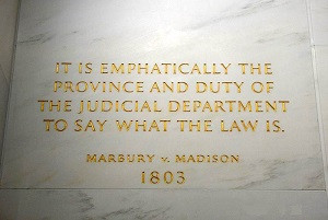 plaque in the Supreme Court building, showing a quote from Chief ...