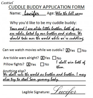 Lucifer Cuddle Buddy Application Form by TheQueenofLight