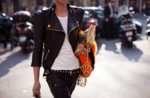 ... biker leather jacket . Κοντό μήκος, μεγάλα