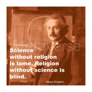 Einstein Science Religion Quote art print