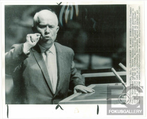 Nikita Khrushchev during angry speech during United Nations General ...
