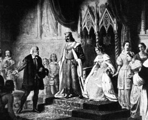 Christopher Columbus with King Ferdinand and Queen Isabella