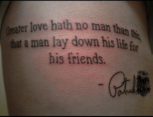 Quote from the Bible, signed by.....owner of tattoo