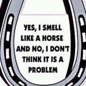 Horse smell great. I love to just breathe mine. There's nothing quite ...