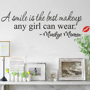 New-Design-A-Smile-Is-The-Best-Makeup-Any-Girl-Can-Wear-Quote-Wall ...