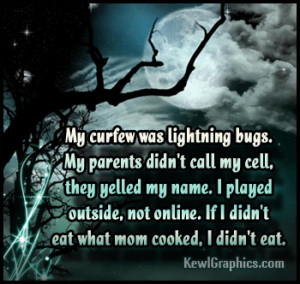 My Curfew was Lightning bugs Facebook Graphic