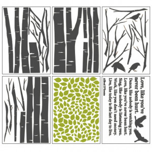 Giant Birch Mural Tree Graphic Quote Wall Stickers (Olive Green and ...