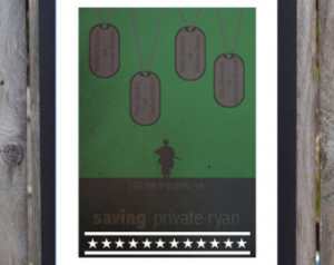 Saving private Ryan minimal minima list movie film print poster ...