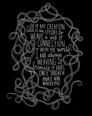 Anais Nin Quote - Web of Connection Archival Print - Standard Size. $ ...