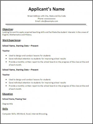 teacher resume template free word templates