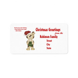CHALKBOARD MERRY CHRISTMAS HOLIDAY GREETING RETURN ADDRESS LABELS