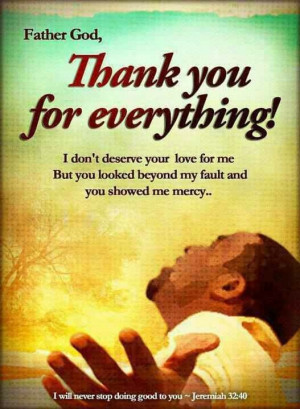 Thank you, Lord
