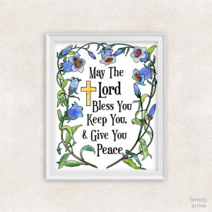 May The Lord Bless You Prayer Art Print - 8x10 - Inspirational Quote ...