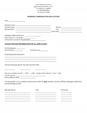 Workers Compensation Quote Form